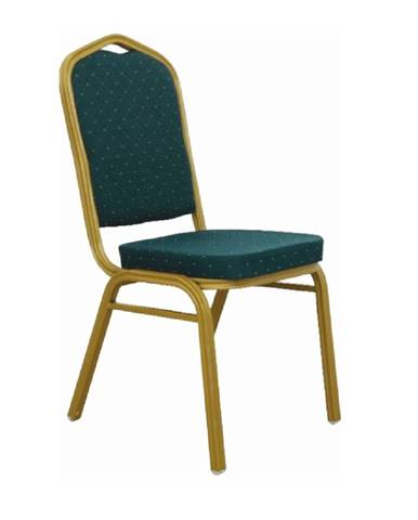 Stolička stohovateľná zelená/matný zlatý rám ZINA 2 NEW poškodený tovar