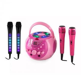 Auna Auna SingSing ružová + Dazzl Mic Set karaoke zariadenie, mikrofón, LED osvetlenie