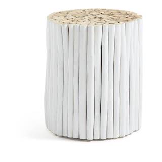 La Forma Biely odkladací stolík z tíkového dreva Kave Home Filippo, ⌀ 35 cm