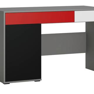Sconto Písací stôl LASER červená/sivá