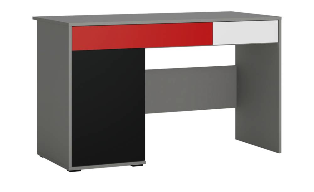 Sconto Písací stôl LASER červená/sivá